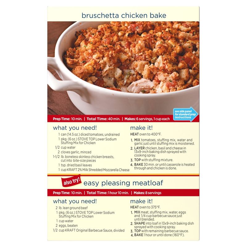 Stove Top Lower Sodium Stuffing Mix for Chicken, 6 oz