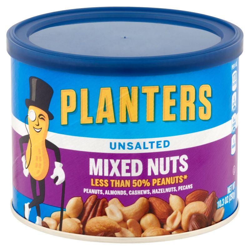 Planters Unsalted Mixed Nuts, 10.3 oz