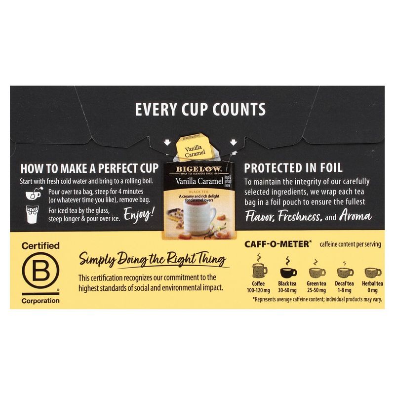 Bigelow Vanilla Caramel Black Tea Bags, 20 count, 1.82 oz