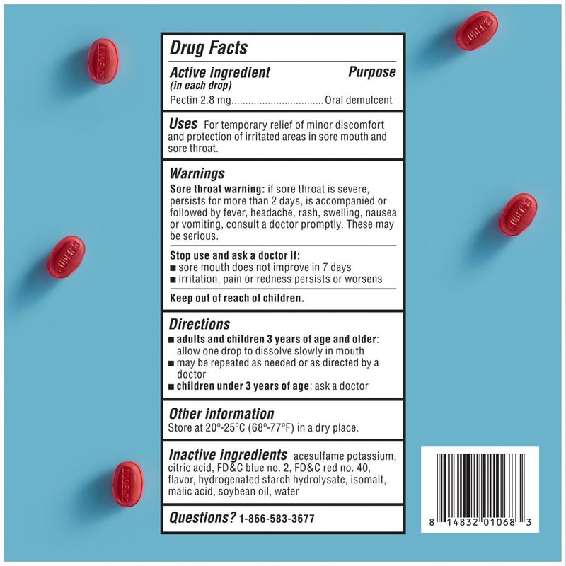 Luden's Sugar Free Wild Cherry Flavored Throat Drops, 75 count