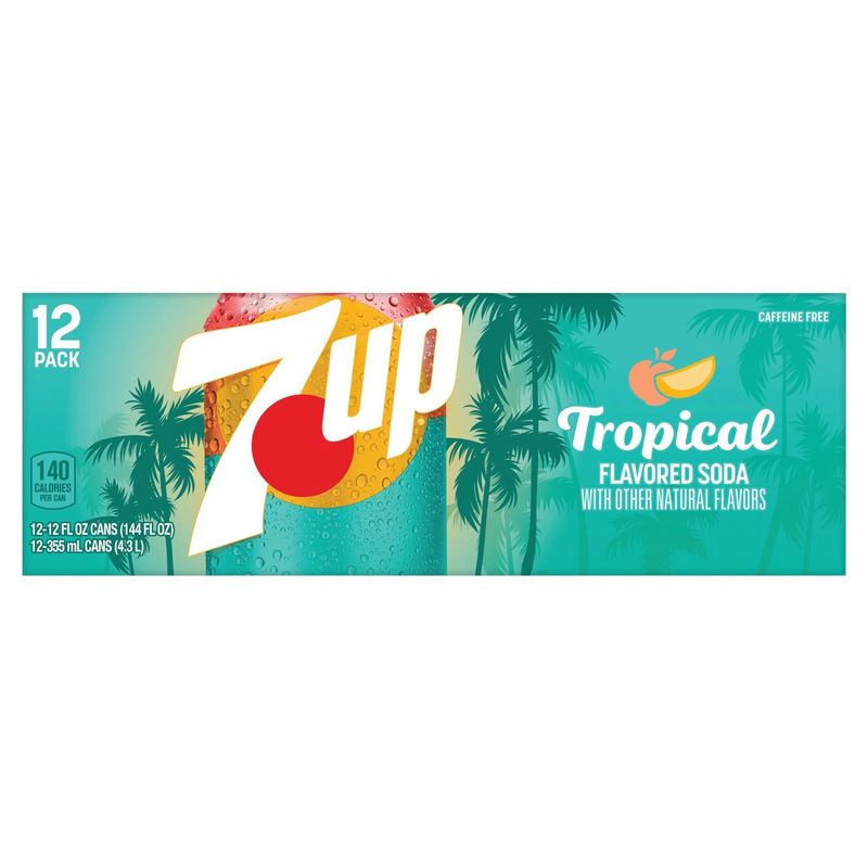 7Up Tropical Flavored Soda, 12 fl oz, 12 count