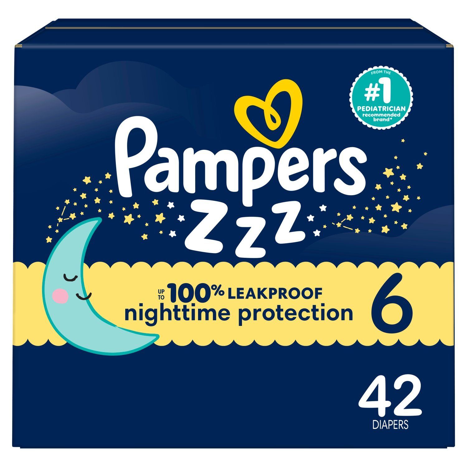 Pampers ZZZ Diapers, Size 6, 35+ lb, 42 Count
