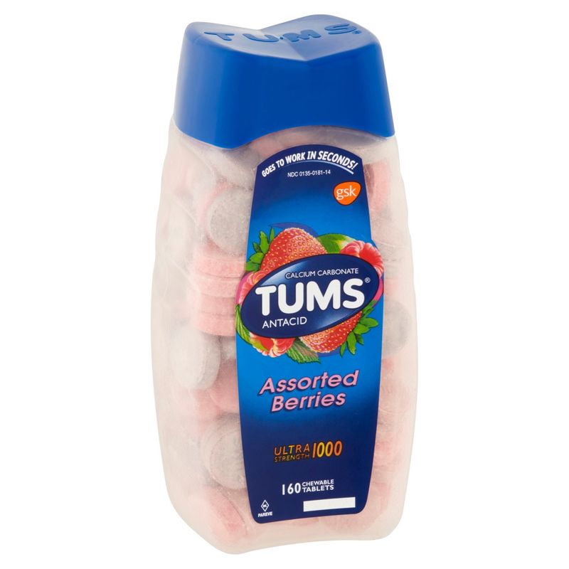 Tums Assorted Berries Ultra Strength 1000 Chewable Tablets, 160 count