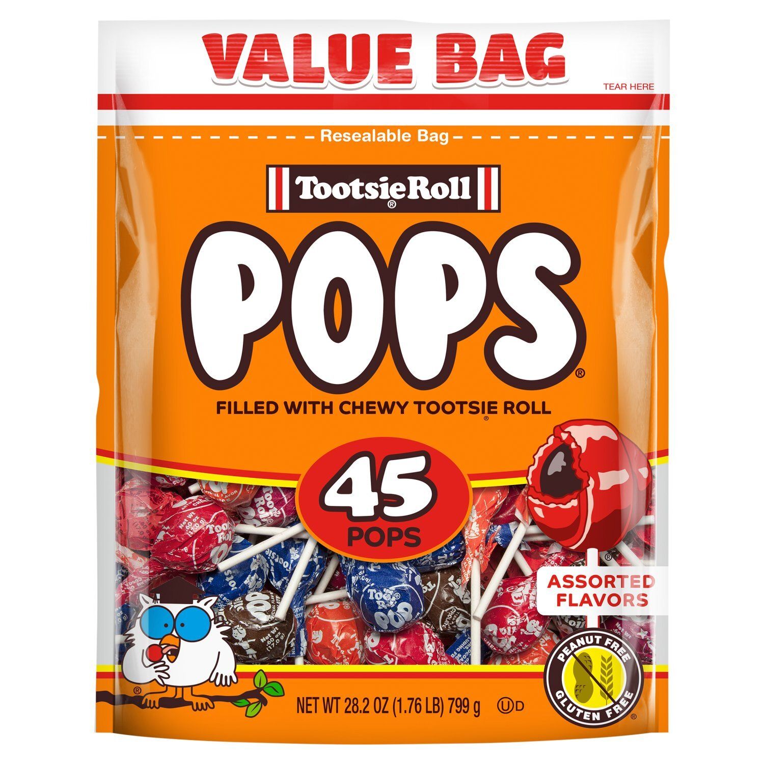 Tootsie Roll Assorted Flavors Pops, 45 count, 28.2 oz