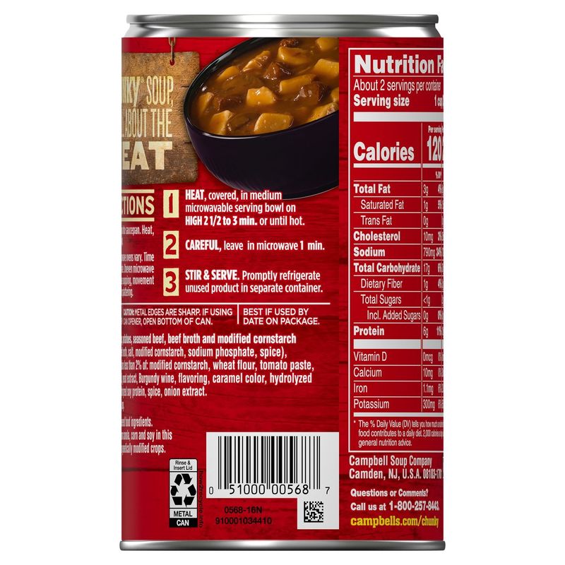 Campbell's Chunky Steak and Potato Soup, 18.8 oz