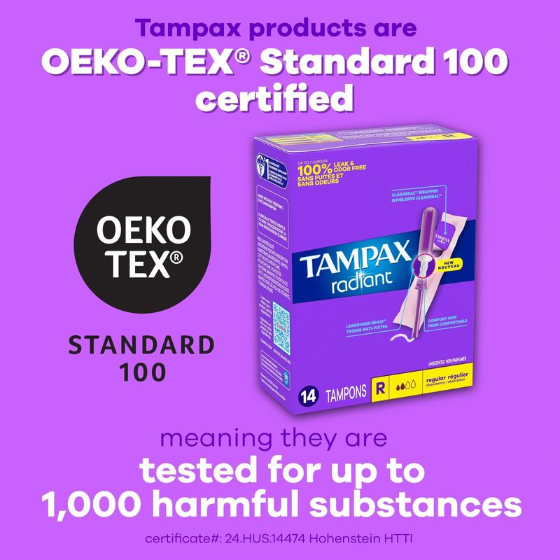 Tampax Radiant Regular Absorbency Unscented Tampons, 28 count