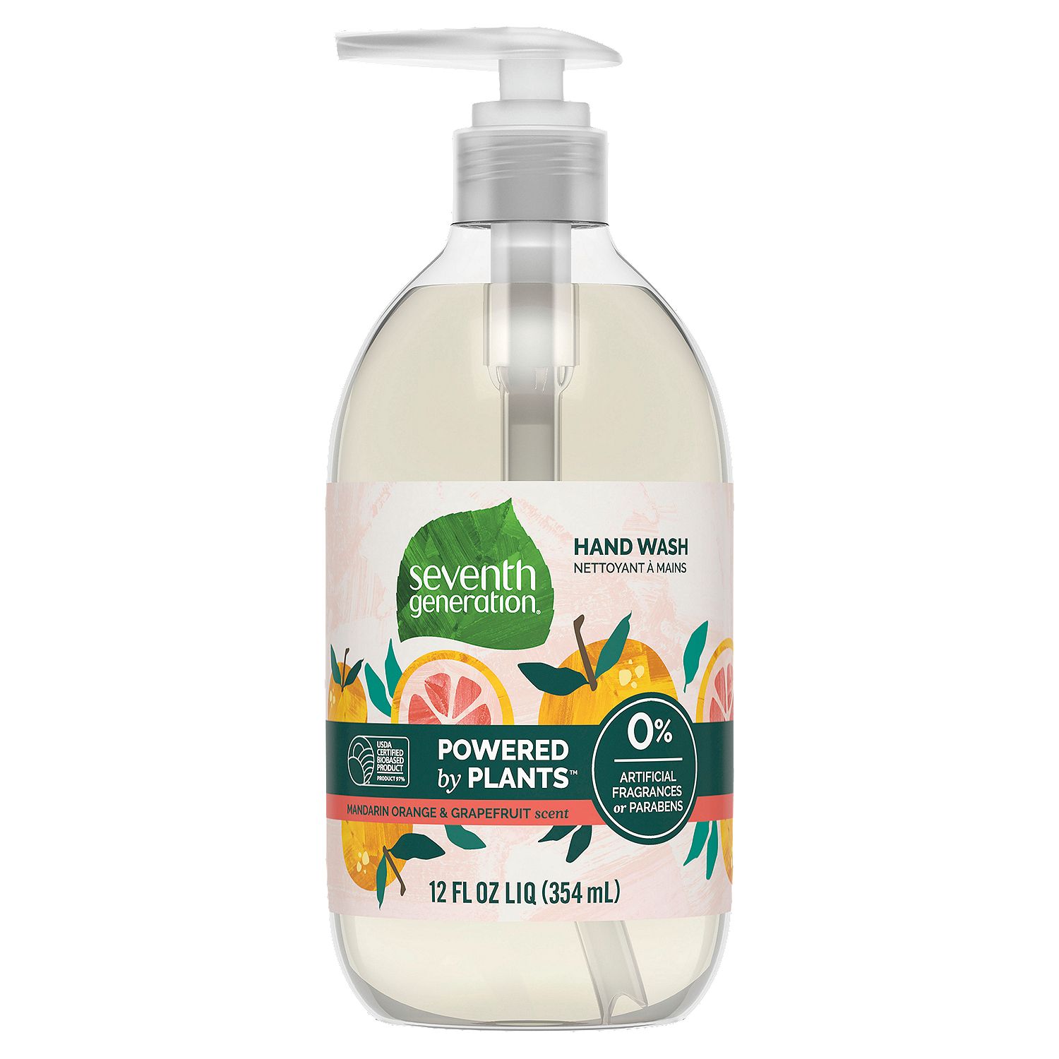 Seventh Generation Mandarin Orange &amp; Grapefruit Scent Hand Wash, 12 fl oz liq