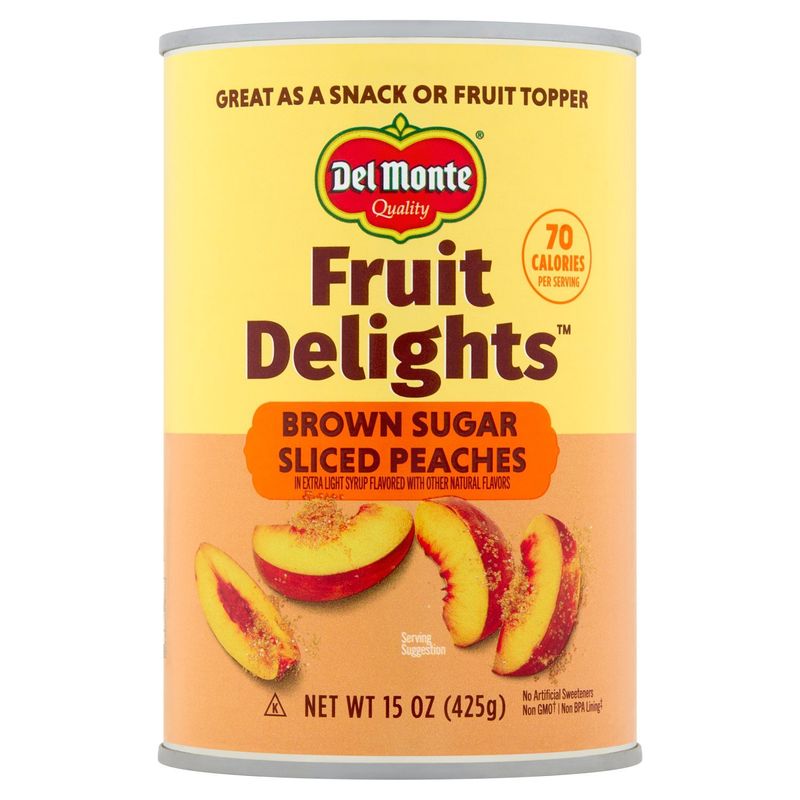 Del Monte Fruit Delights Brown Sugar Sliced Peaches, 15 oz