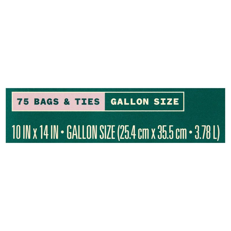 Paperbird Gallon Size Twist Tie Food Storage Bags, 75 count
