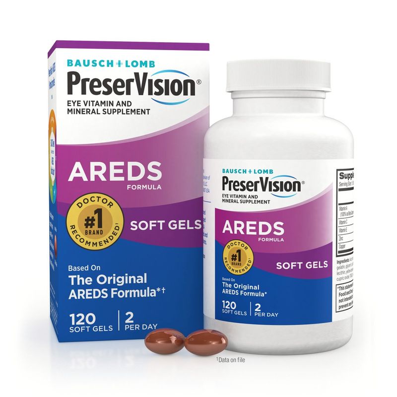 Bausch + Lomb PreserVision AREDS Formula Eye Vitamin and Mineral Supplement, 120 count