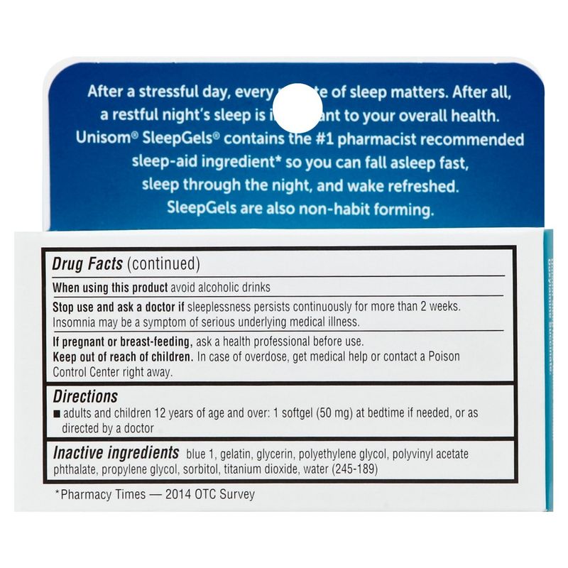 Unisom SleepGels Non-Habit Forming Nighttime Sleep-Aid Value Size, 60 count