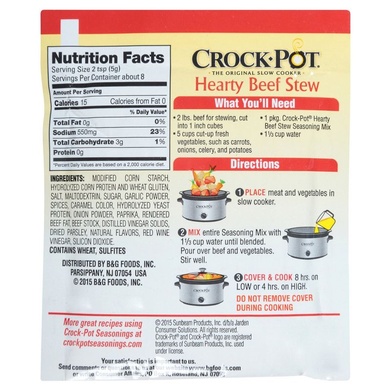 Crock Pot Hearty Beef Stew Seasoning Mix, 1.5 oz