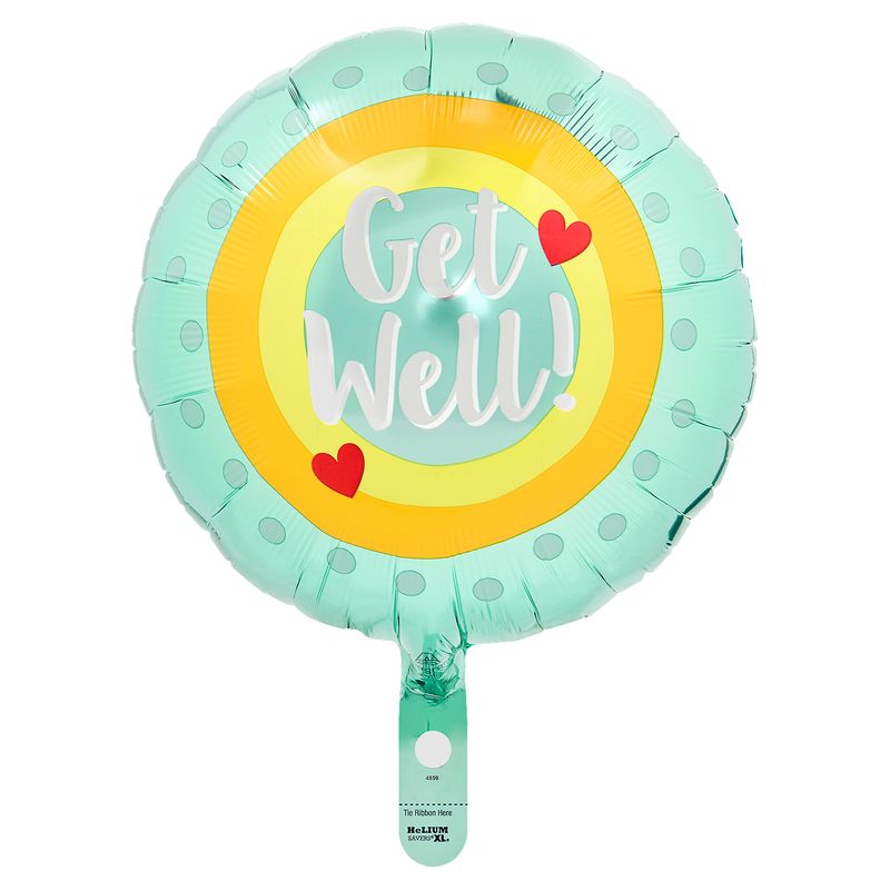 Get Well Standard Round Decorative Balloon, 17 in, 1 count