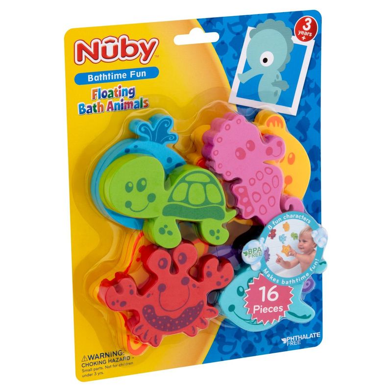 Nûby Floating Bath Animals, 3 years+, 16 count