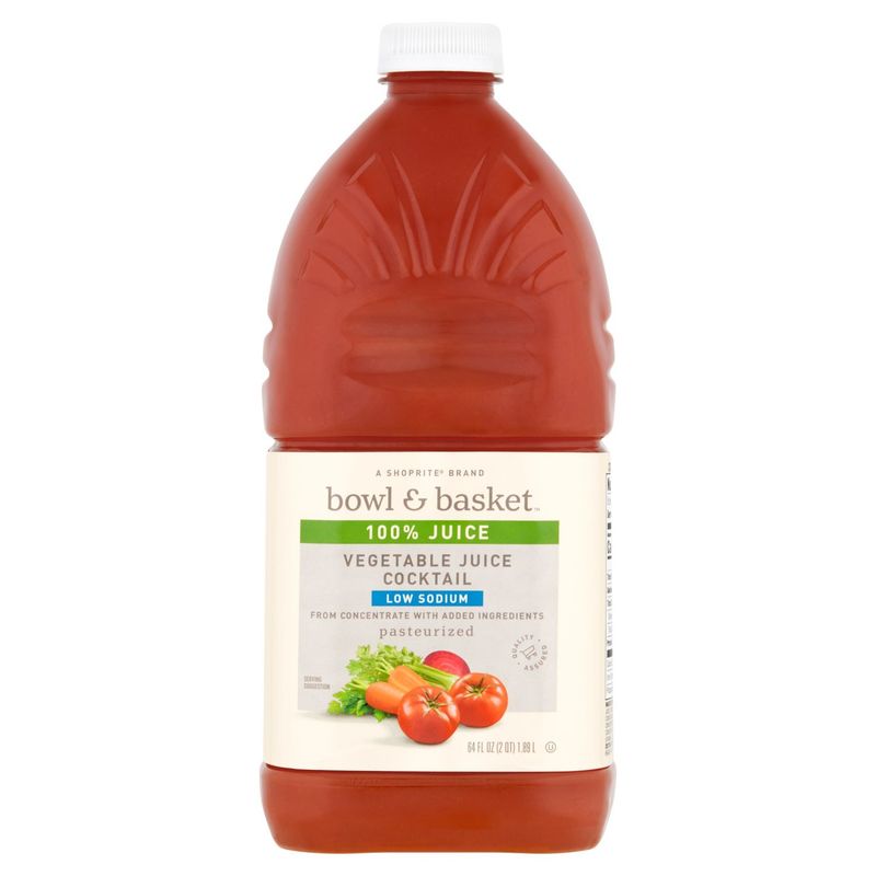 Bowl &amp; Basket Low Sodium Vegetable 100% Juice Cocktail, 64 fl oz