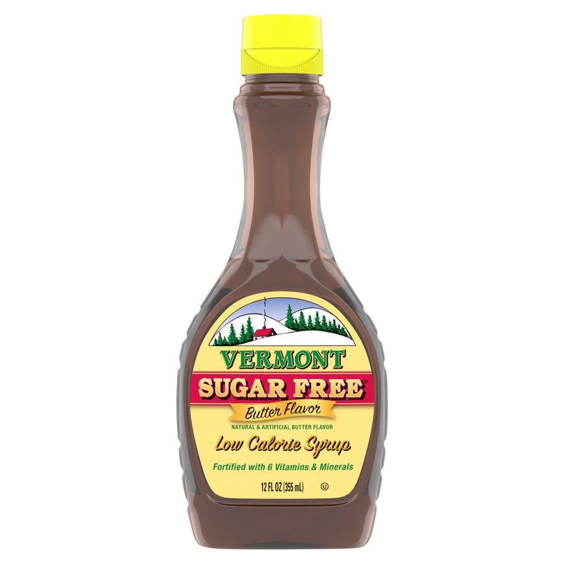 Vermont Sugar Free Butter Flavor Low Calorie Syrup, 12 fl oz