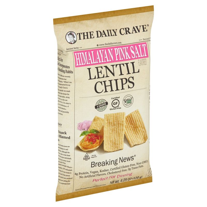 The Daily Crave Himalayan Pink Salt Flavored Lentil Chips, 4.25 oz