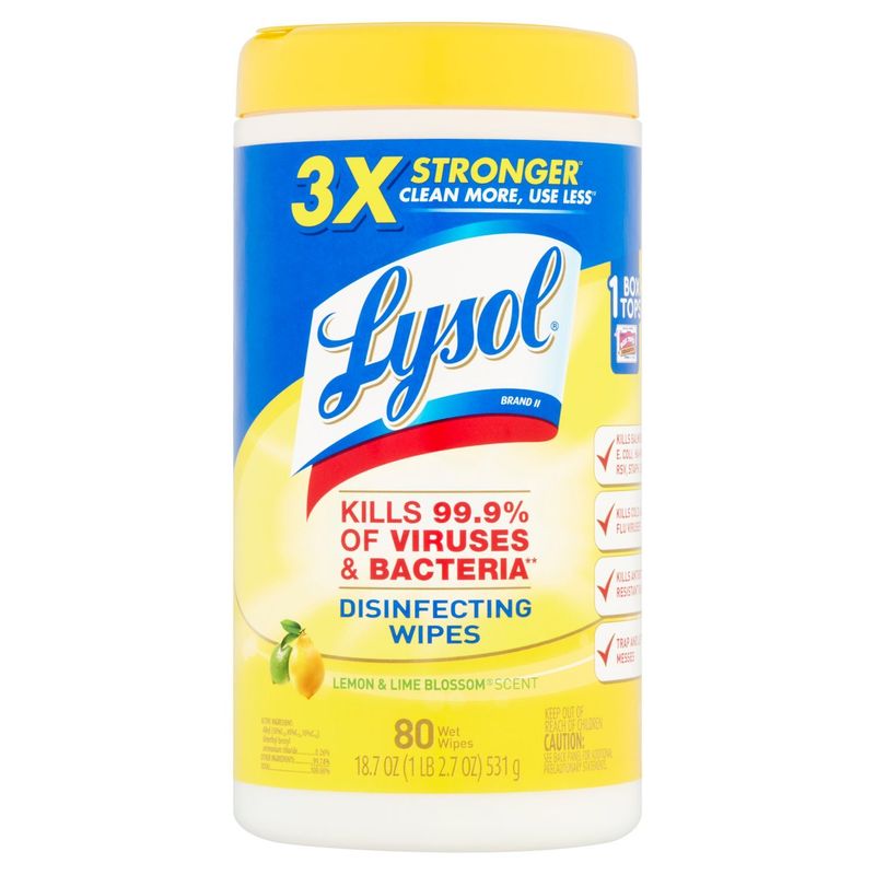 Lysol Lemon &amp; Lime Blossom Scent Disinfecting Wipes, 18.7 oz