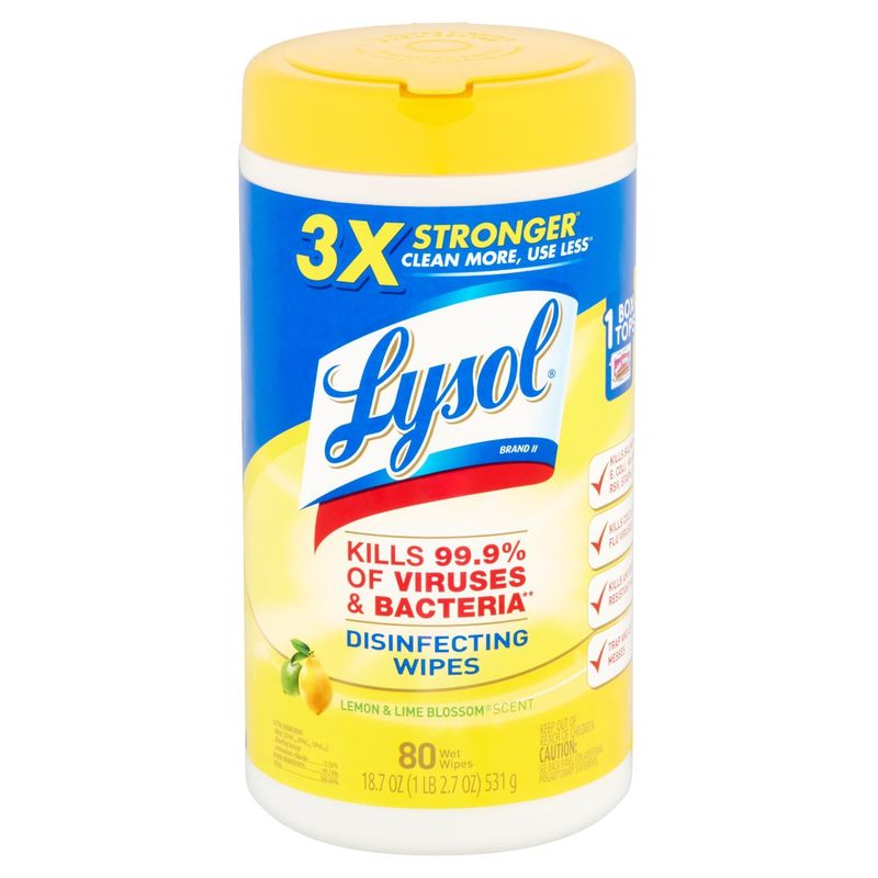 Lysol Lemon &amp; Lime Blossom Scent Disinfecting Wipes, 18.7 oz