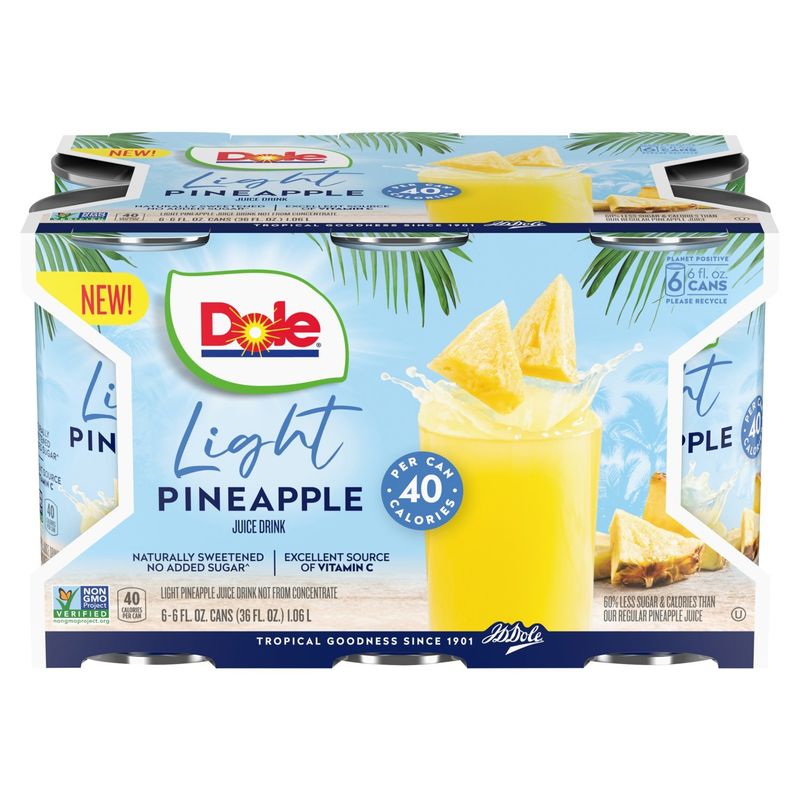 Dole Light Pineapple Juice Drink, 6 fl oz, 6 count