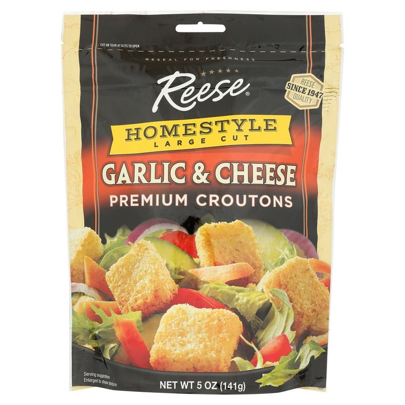 Reese Homestyle Large Cut Garlic &amp; Cheese Premium Croutons, 5 oz
