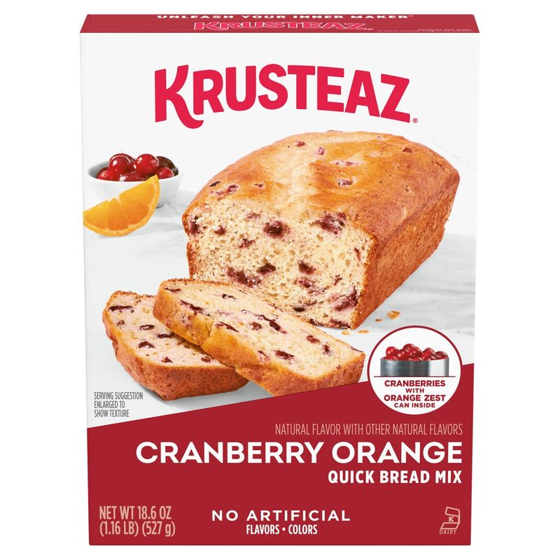 Krusteaz Cranberry Orange Quick Bread Mix, 18.6 oz