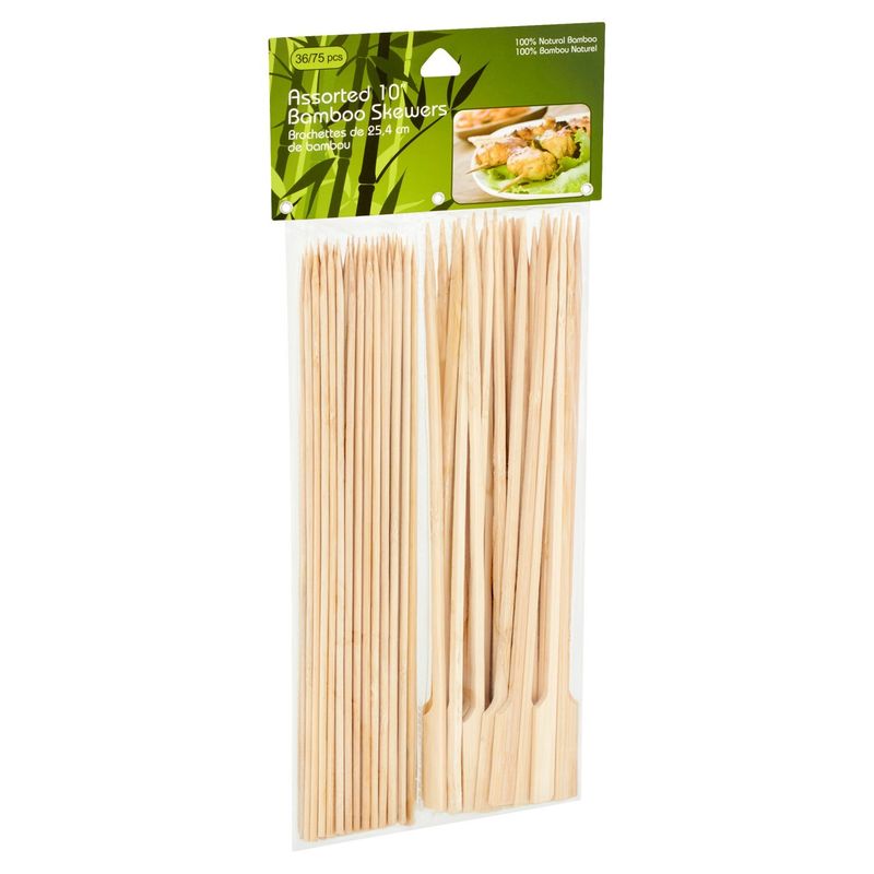 Assorted 10" Bamboo Skewers, 36/75 count