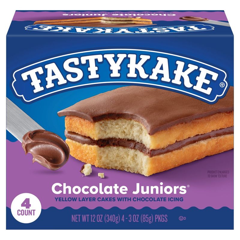 Tastykake Chocolate Juniors Cake, 3 oz, 4 count