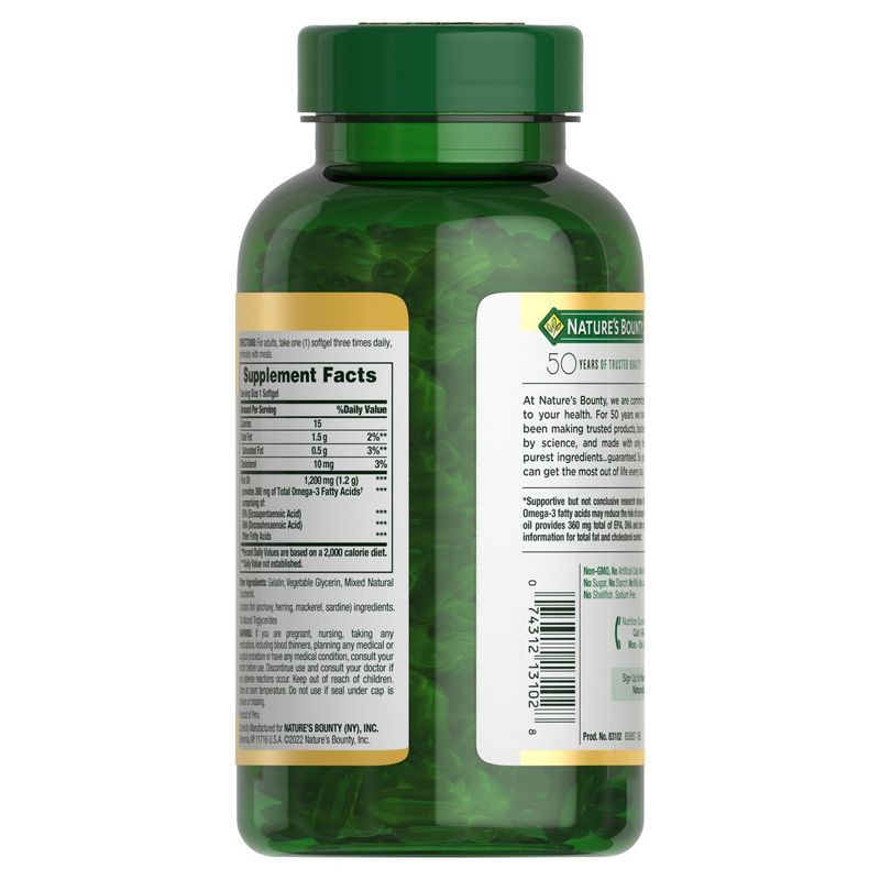 Nature's Bounty Fish Oil 1200 mg Dietary Supplement, 200 count