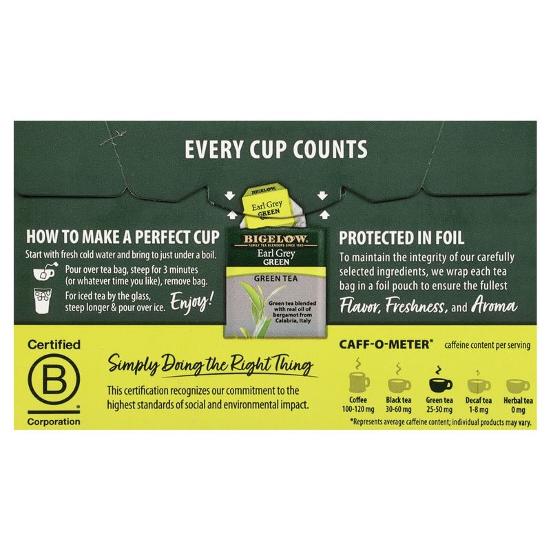 Bigelow Earl Grey Green Tea Bags, 20 count, 1.05 oz