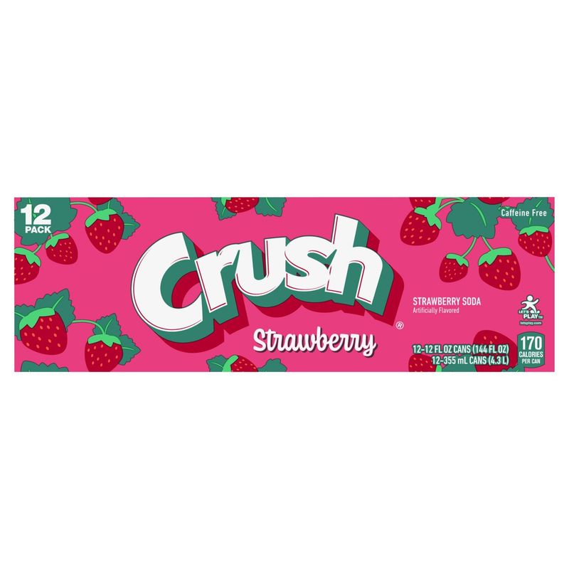 Crush Strawberry Soda, 12 fl oz, 12 count
