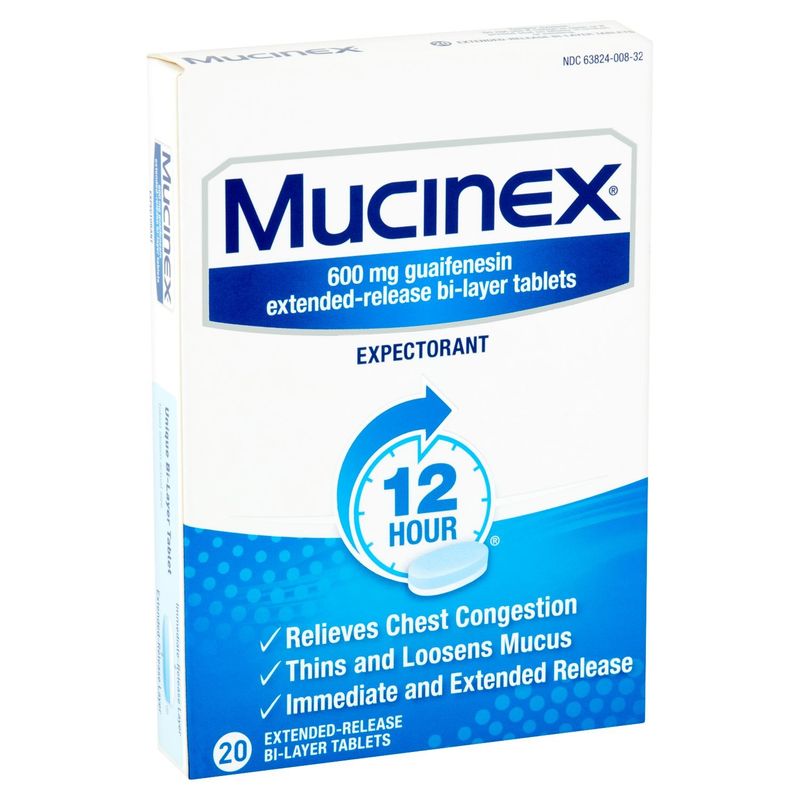 Mucinex Expectorant Extended-Release Bi-Layer Tablets, 600 mg, 20 count