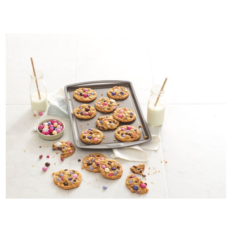 Good Cook 13" x 9" Non-stick Small Cookie Sheet, heavy duty steel, gray