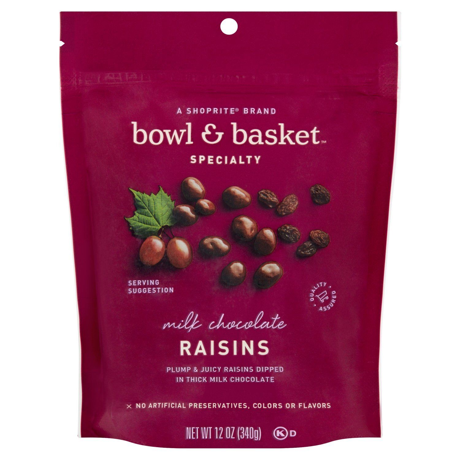 Bowl &amp; Basket Specialty Milk Chocolate Raisins, 12 oz
