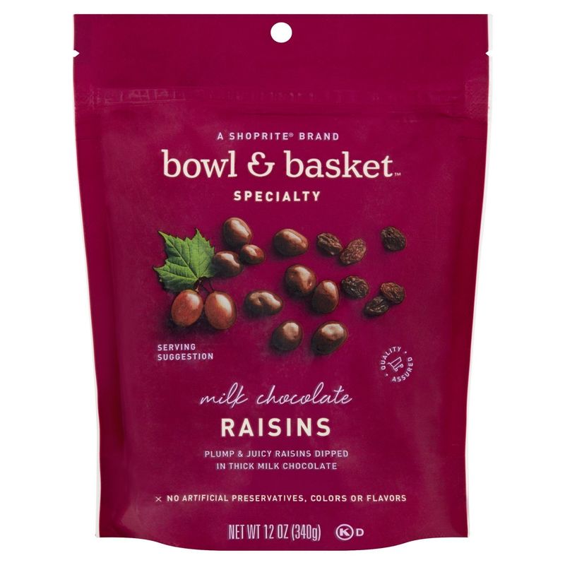 Bowl &amp; Basket Specialty Milk Chocolate Raisins, 12 oz