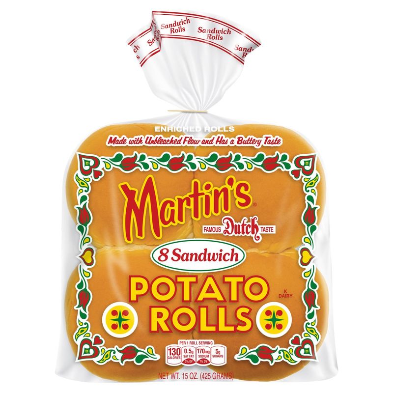 Martin's Sandwich Potato Rolls, 8 count, 15 oz