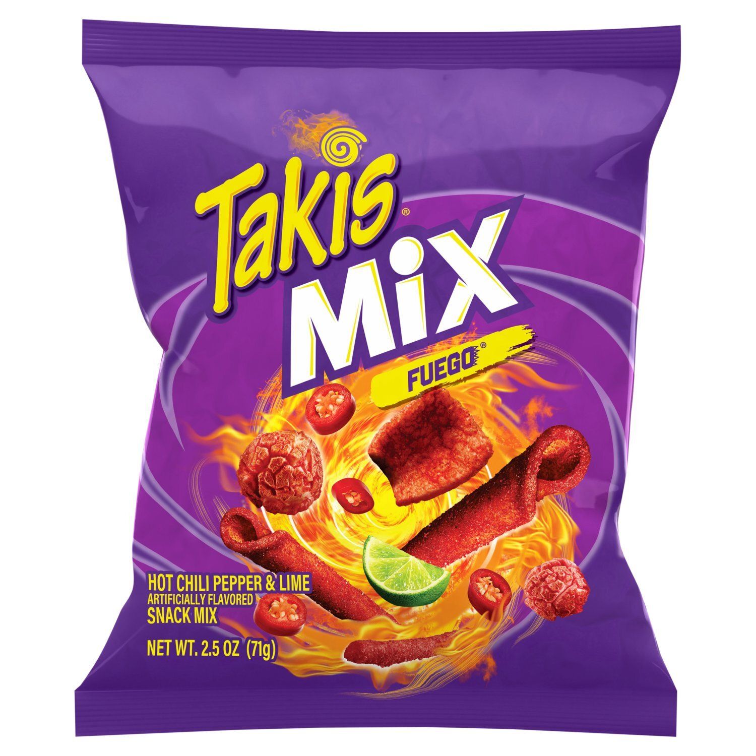 Takis Fuego Hot Chili Pepper &amp; Lime Snack Mix, 2.5 oz