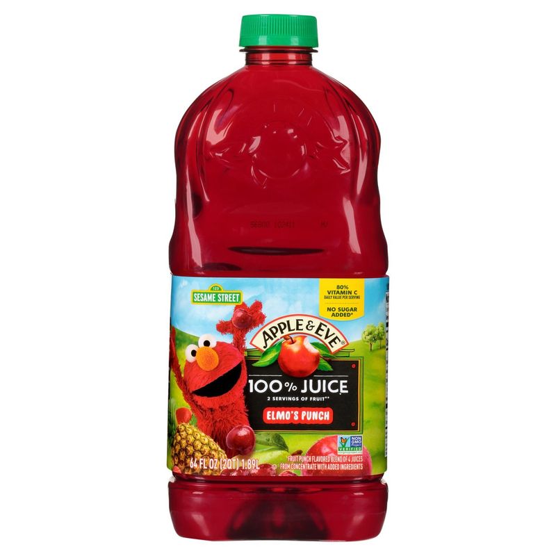 Apple &amp; Eve 123 Sesame Street Elmo's Punch 100% Juice, 64 fl oz