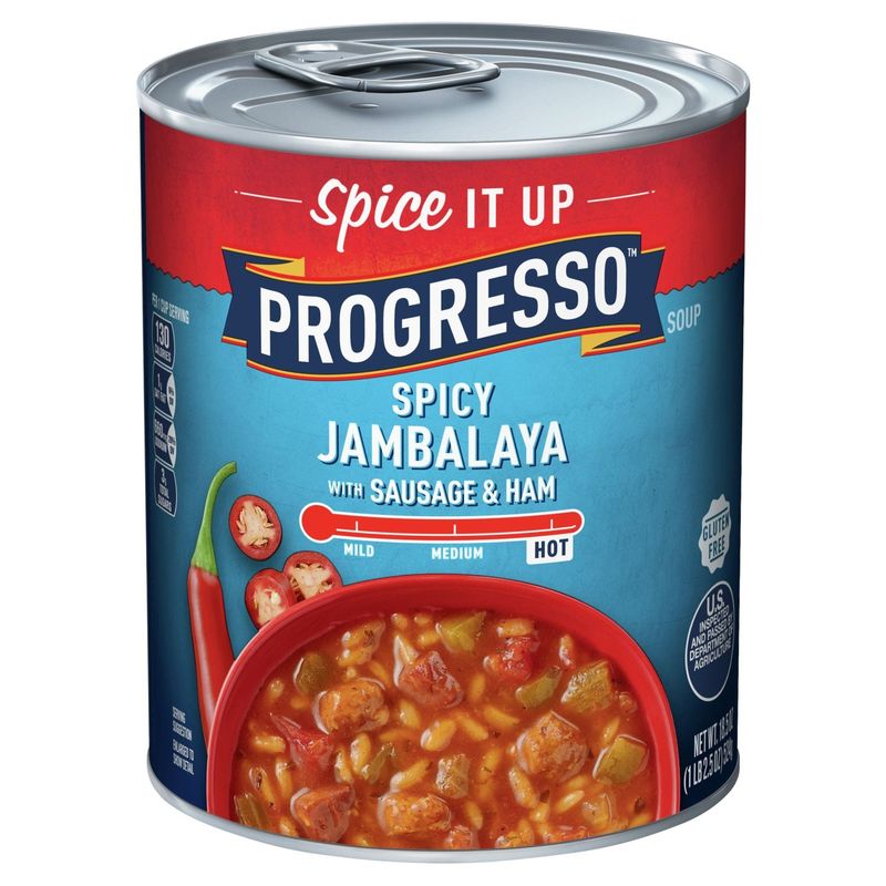 Progresso Hot Spicy Jambalaya with Sausage &amp; Ham Soup, 18.5 oz