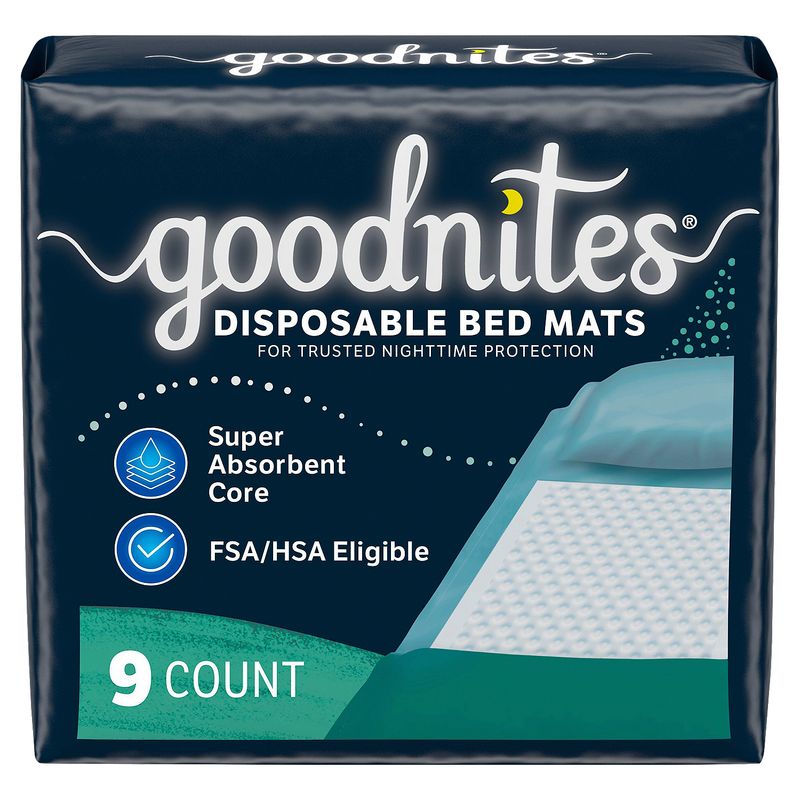 Goodnites Disposable Bed Mats, 9 count