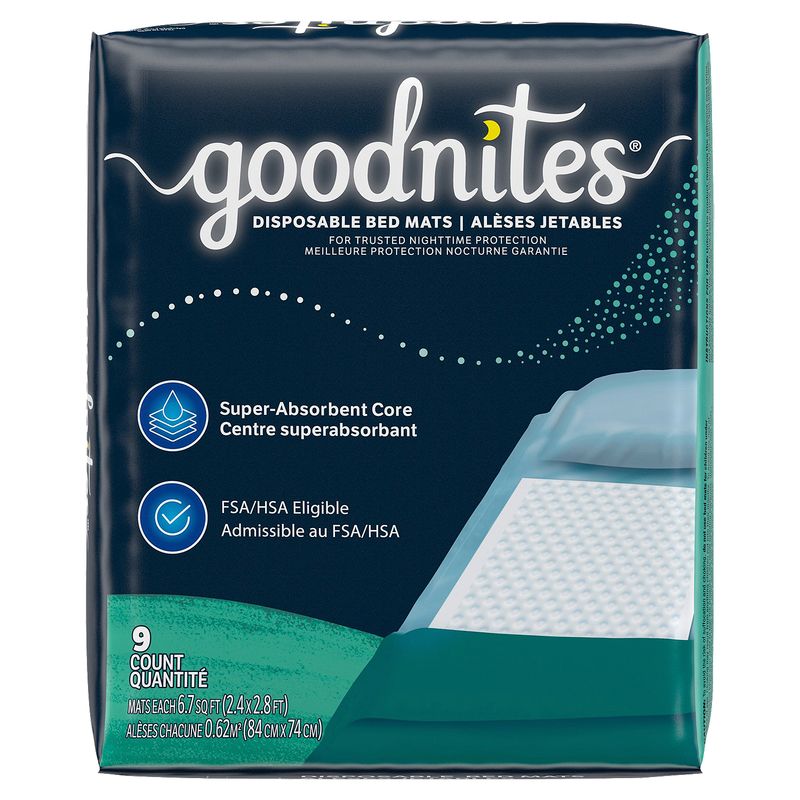 Goodnites Disposable Bed Mats, 9 count