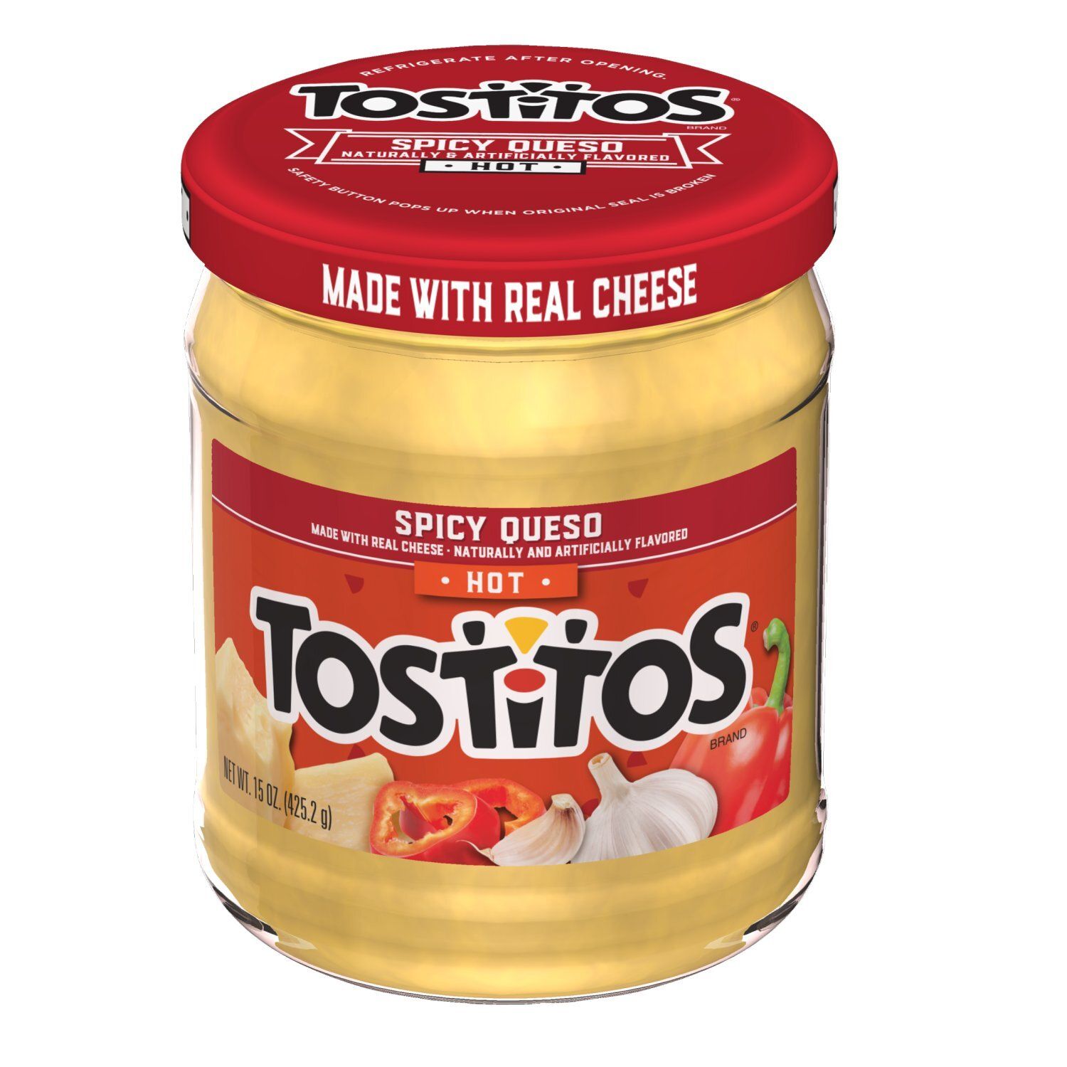 Tostitos Dip Hot Spicy Queso Naturally &amp; Artificially Flavored 15 Oz