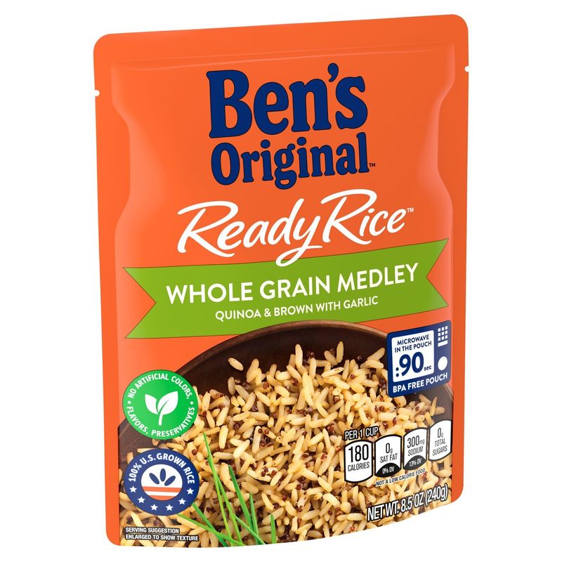 Ben's Original Ready Rice Whole Grain Medley Quinoa &amp; Brown with Garlic, 8.5 oz