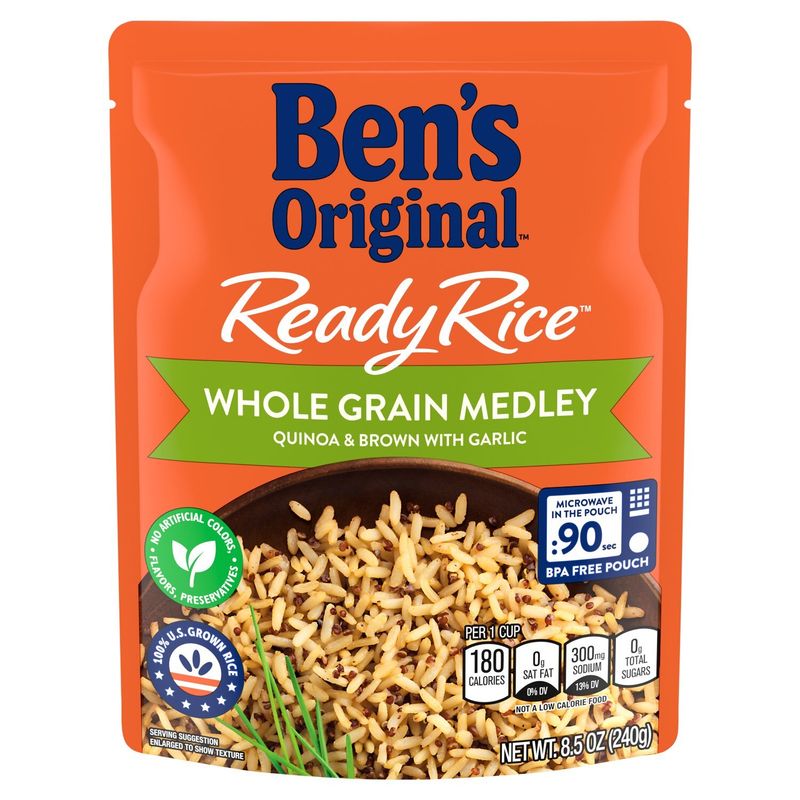 Ben's Original Ready Rice Whole Grain Medley Quinoa &amp; Brown with Garlic, 8.5 oz