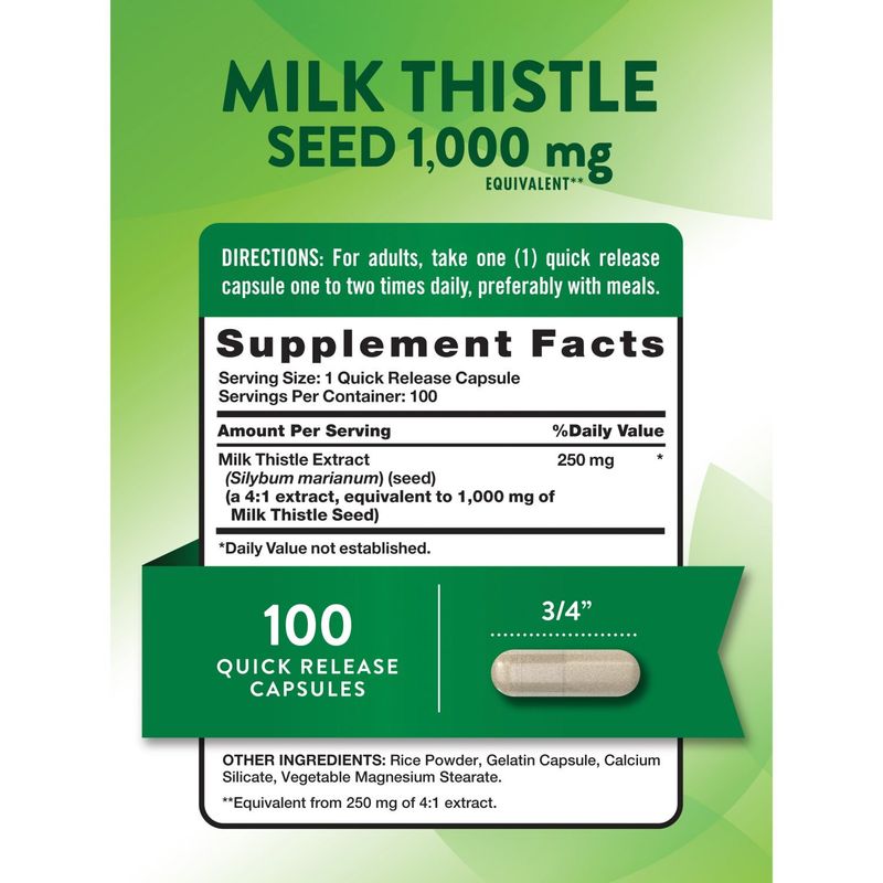 Nature's Truth Milk Thistle Seed Herbal Supplement, 100 count