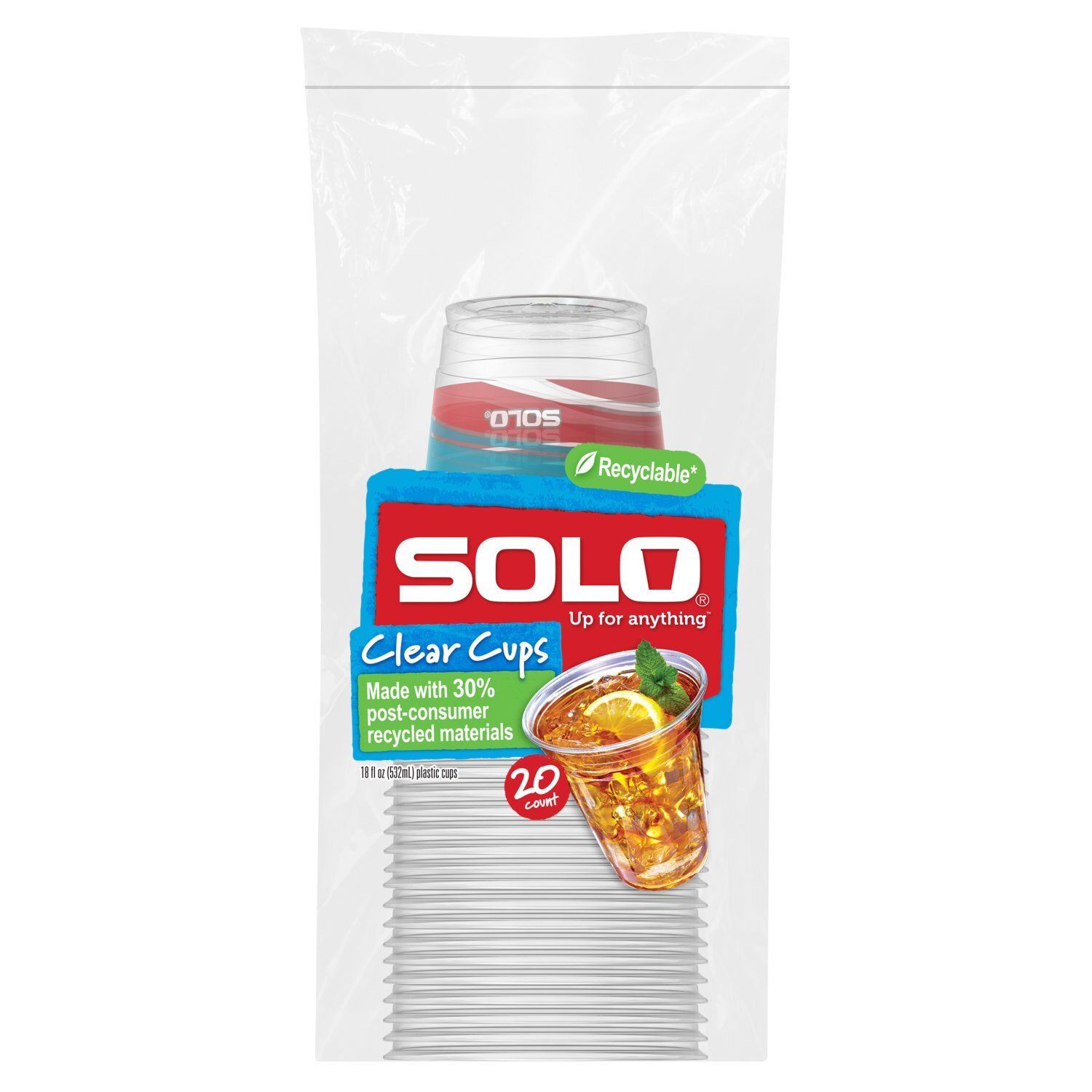 Solo Clear Plastic Cups, 20 count