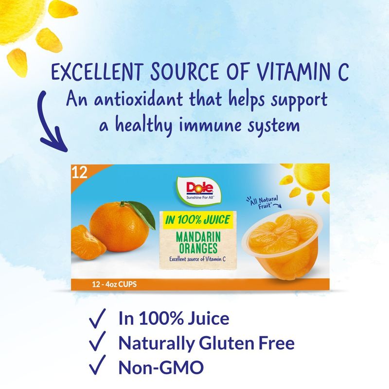 Dole Mandarin Oranges in 100% Fruit Juice, 4 oz, 12 count