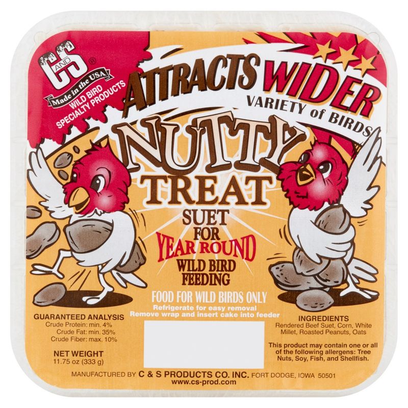 C&amp;S Nutty Treat Suet Bird Food, 11.75 oz
