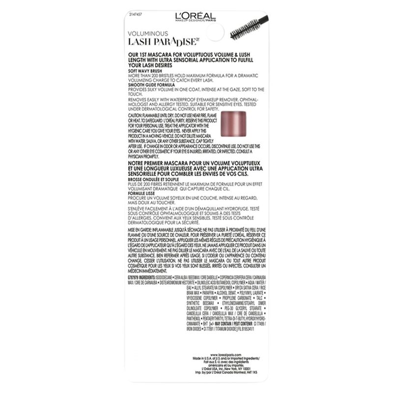 L'Oréal Paris Voluminous Lash Paradise 203 Black Waterproof Mascara, 0.25 fl oz