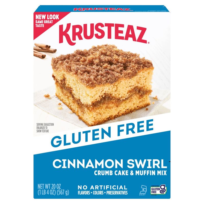Krusteaz Gluten Free Cinnamon Swirl Crumb Cake &amp; Muffin Mix, 20 oz